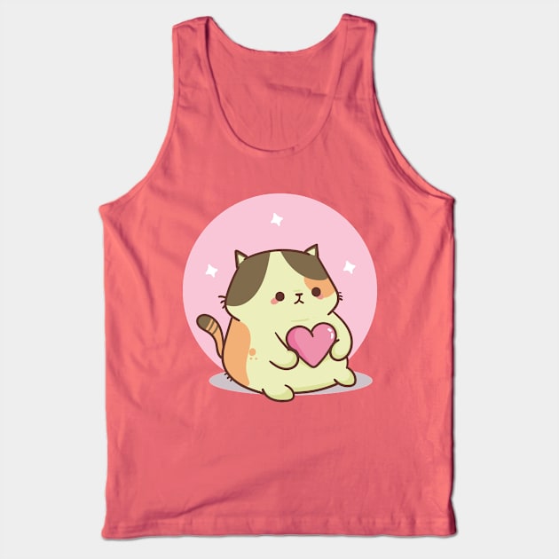 Kawaii Cat Tank Top by DDP Design Studio